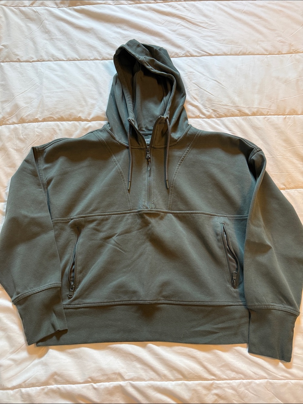 Old Navy Hunter Green Half Zip Hooded Sweatshirt